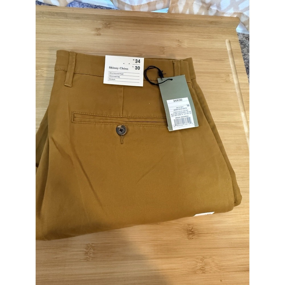 Goodfellow Skinny Chino Brown Decaf - Slim hip & thigh, Slim leg, stretch 34x30